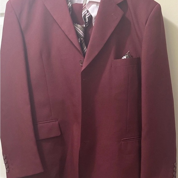Vittorio St.Angelo Burgundy 3 Button Lined Jacket, Suit Jacket, Sport Coat 46R. - Picture 2 of 11